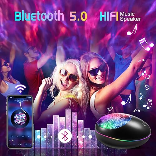 Miniatura 4 de One Fire Proyector de galaxia para dormitorio 8 luces de galaxia de ruido blanco luces de estrella para dormitorio 48 modos de luz proyector de