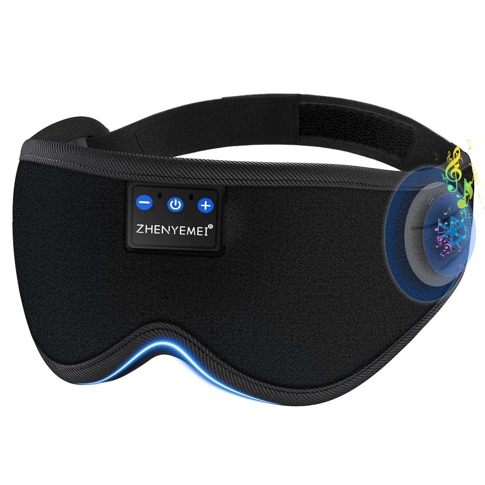 ZHENYEMEI Sleep Headphones Bluetooth 5.4 Sleeping Eye Mask for Mom Women Men Wireless Music Earphones for Side Sleepers Built-in HD Speakers Cool