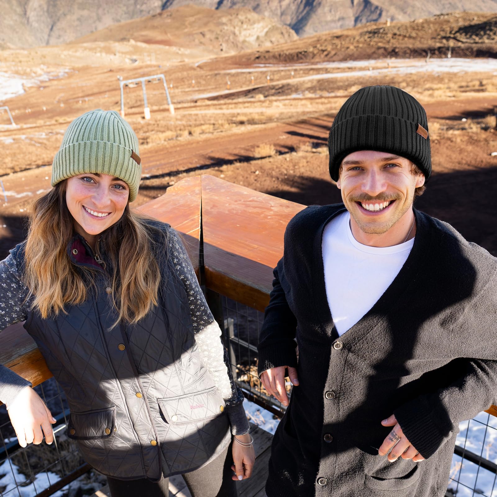 ineepor Cappello Invernale Uomo Donna Lana Merino Beanie Hat Berretto a Maglia Unisex Corto Chapeau Caldo Elegante Morbido Pile Fodera