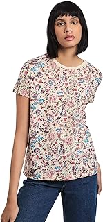 تيشرت أنيق بقصة عادية وأكمام قصيرة من بريمودا للنساء، عصري PRWxx004612