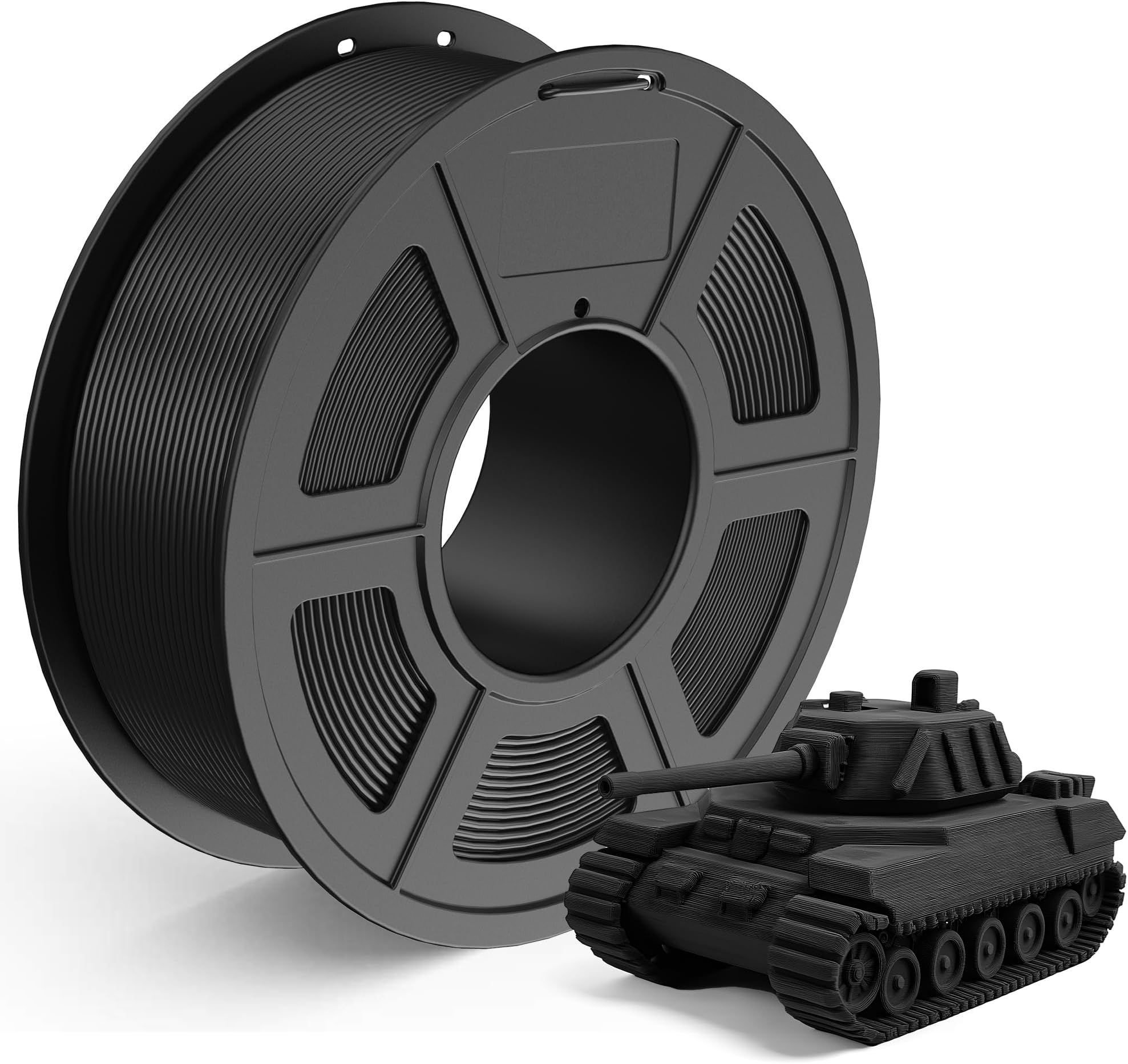 TECBEARS PLA Filament 1.75mm, Neatly Wound 3D Printer Filament, Dimensional Accuracy +/- 0.02 mm, 1Kg Spool(2.2 lbs), Fits for Most FDM 3D Printers, Black