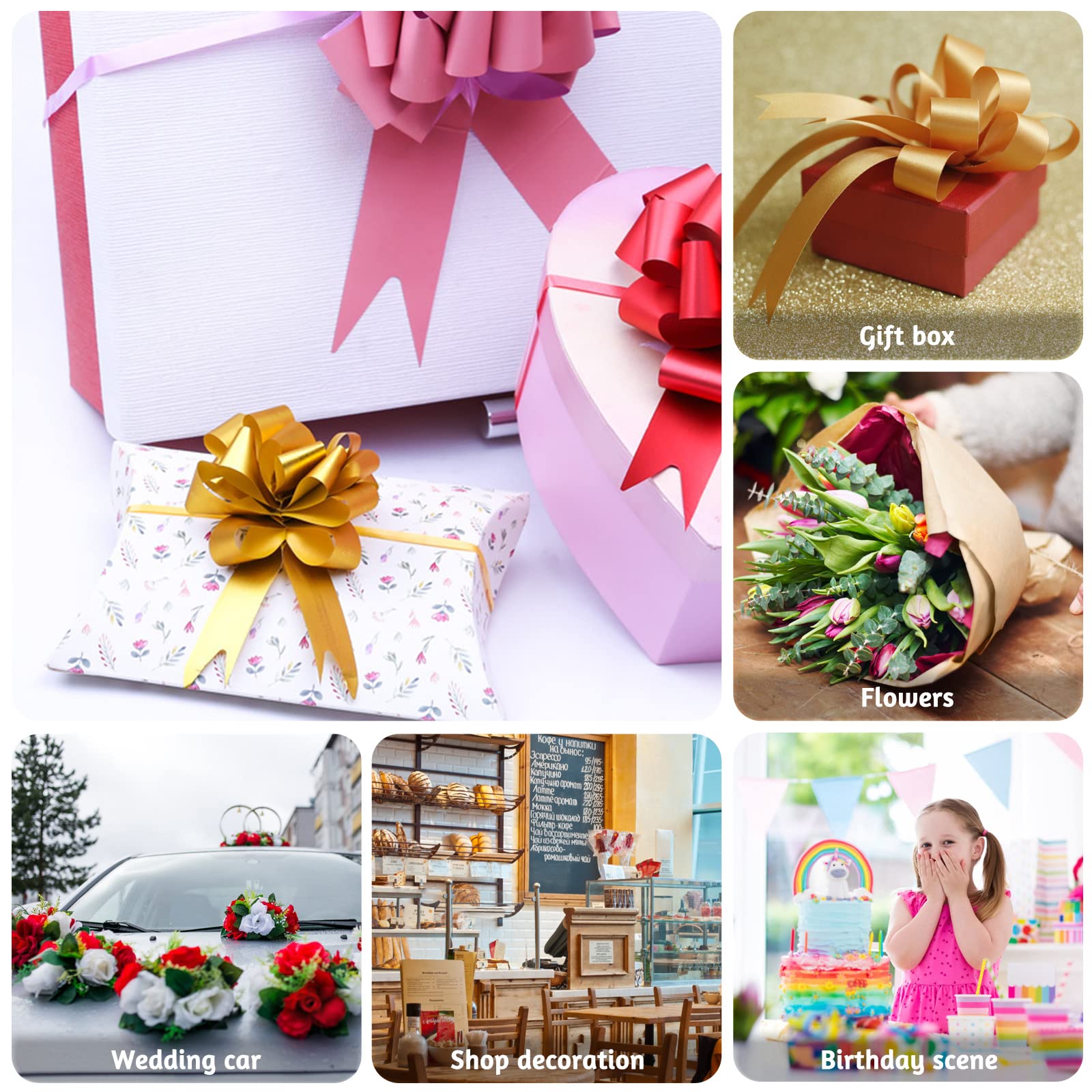 Cinta para Regalos 30 Piezas 21 cm Lazos Decorativos Navidad Bodas