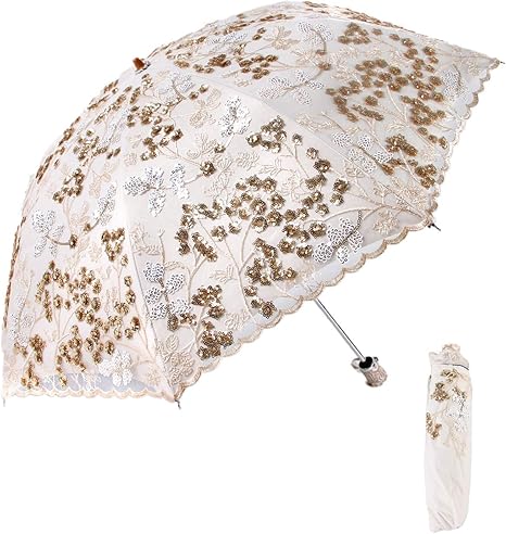 Amazon 日傘 花柄刺繍傘 ピカピカ 折りたたみ傘 遮光遮熱uvカット 手動開閉 超耐風 8本骨 コンパクト 携帯しやすい Uvanti 折りたたみ傘 通販