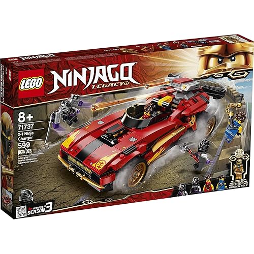 LEGO NINJAGO Legacy X-1 Ninja Charger 71737 Ninja Toy Building Kit Featuring Motorcycle and Collectible Minifigures, New 2021 (599 Pieces)