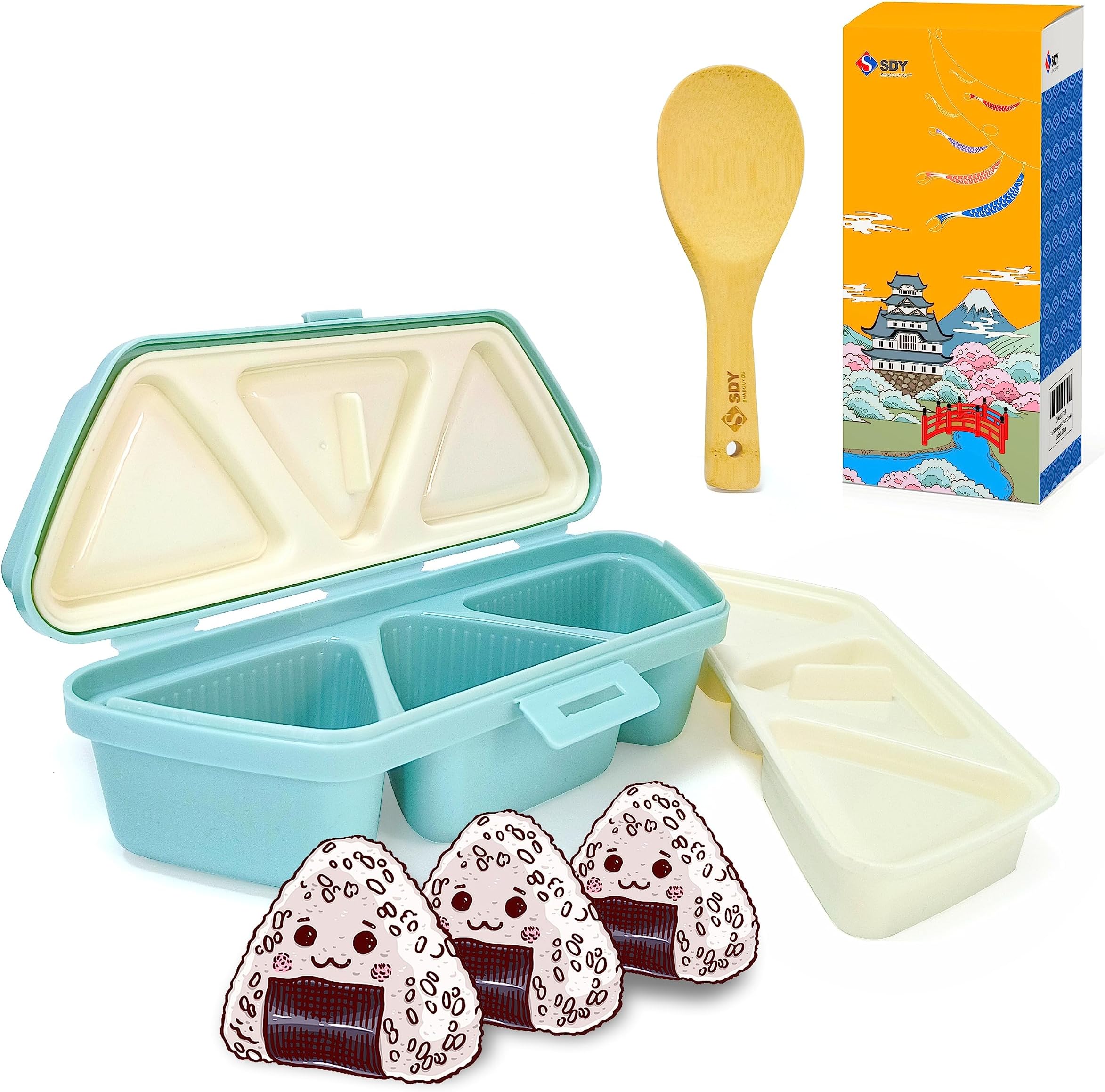 Amazon.com | Sushi Onigiri Mold, Musubi Maker Kit, Food Grade Onigiri ...