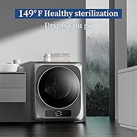 Vista 3 de VCJ Secadora de ropa portátil para apartamento, secadora de ropa eléctrica compacta de 10 libras con tambor de acero inoxidable, 1.5 pies cúbicos