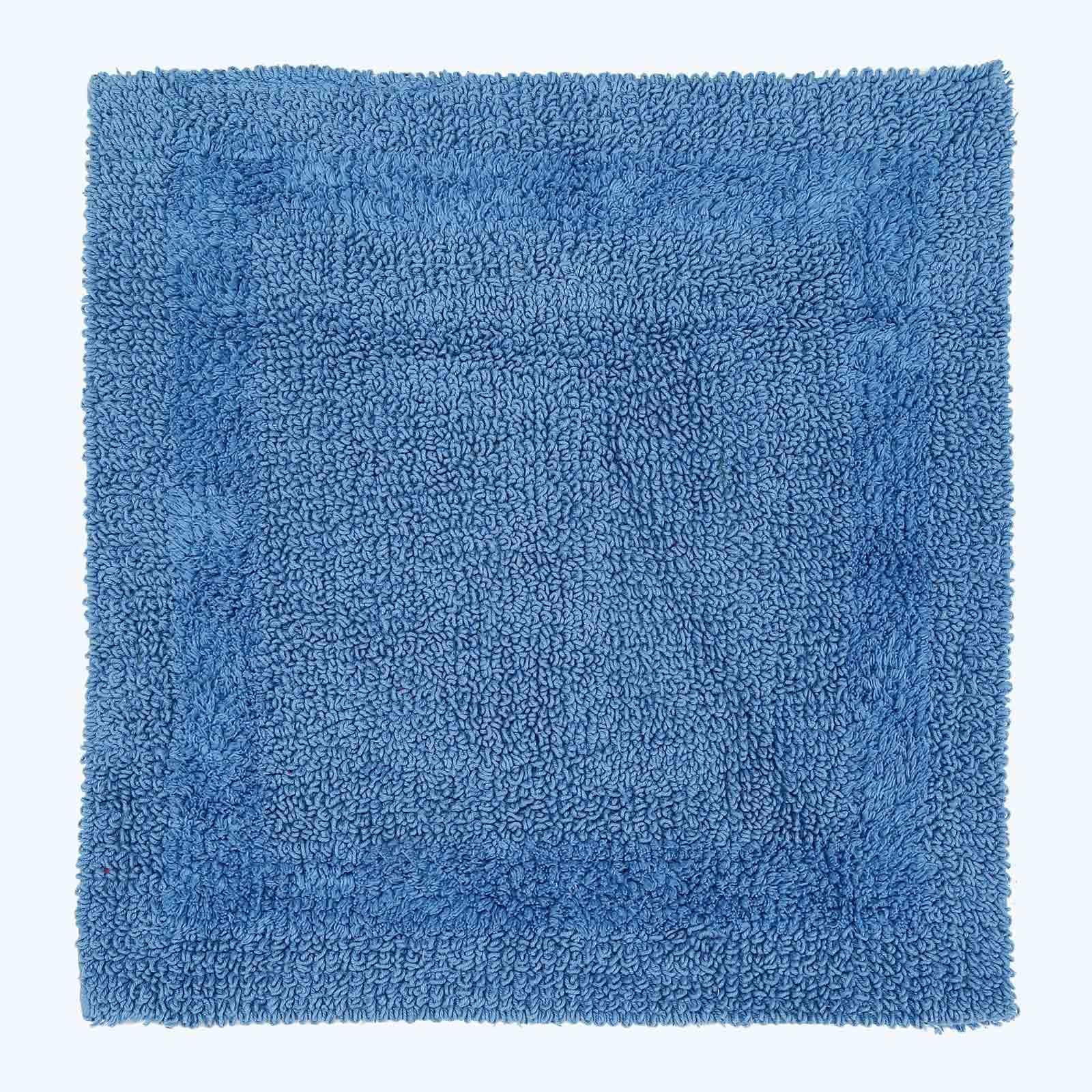 HOMESCAPES Small Bath Mat, Luxury 1600gsm Extra Soft 100% Cotton, Reversible Bathroom Mats Non-Slip, Washable, Super Absorbent, Quick-Dry, Cobalt Blue Bathroom Rug, 50x50 cm Square — image 1
