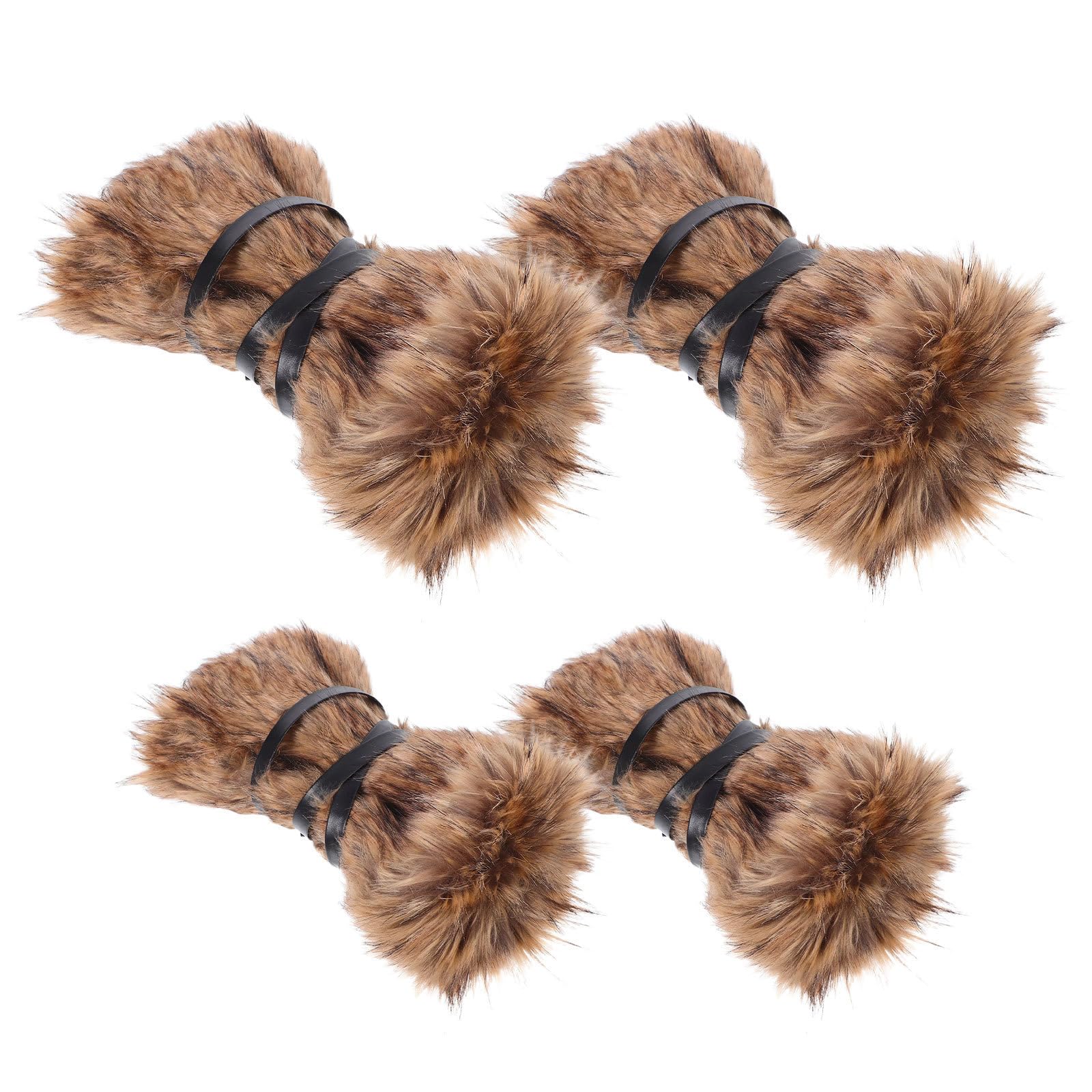 STOBAZA 2 Pares Calentadores de Piernas Vikingos Retro de Poliéster con Correas Ajustables para Festivales y Disfraces de Invierno Estilo Medieval para Hombre y Mujer