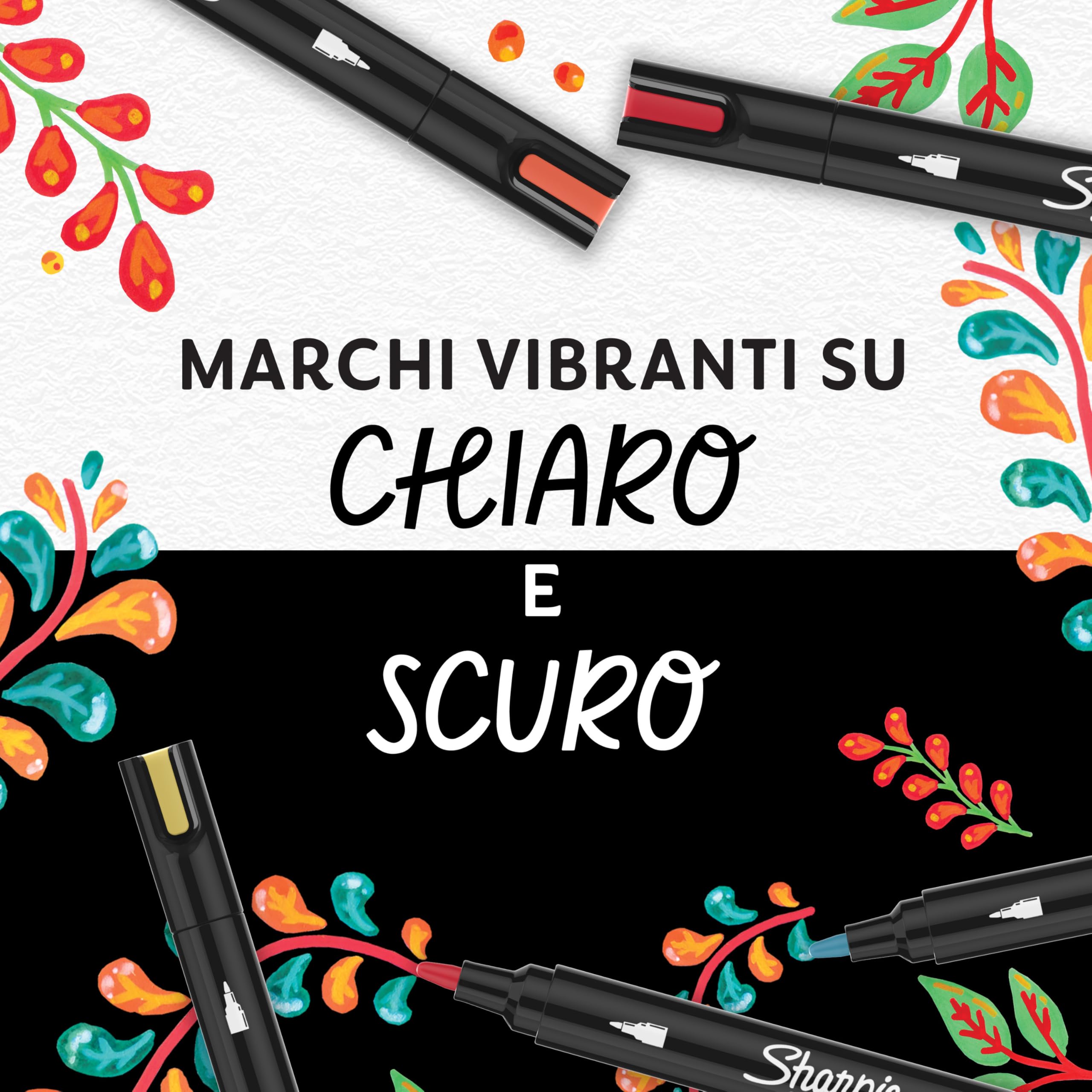 Sharpie Creative Marker Pennarelli Acrilici per Hobby Creativi | Pennarelli a base d'acqua con punta tonda | Toni caldi | Ideali per Fai da Te Decorazioni e Scuola | Set da 36