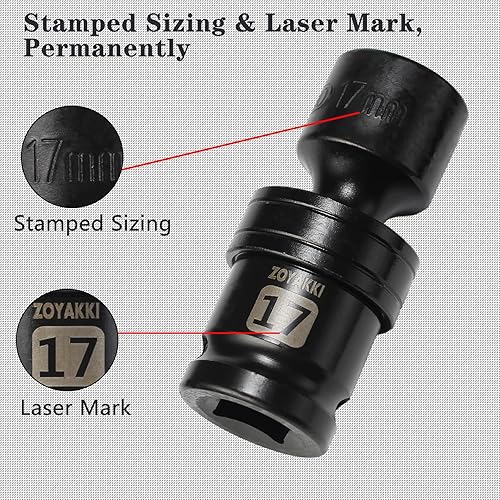 Miniatura 374 de Enchufe de impacto de 6 PT de 1/2" x 0.827 in de profundidad, CR-MO, 1/2 pulgada de accionamiento de 6 puntos para una fácil extracción