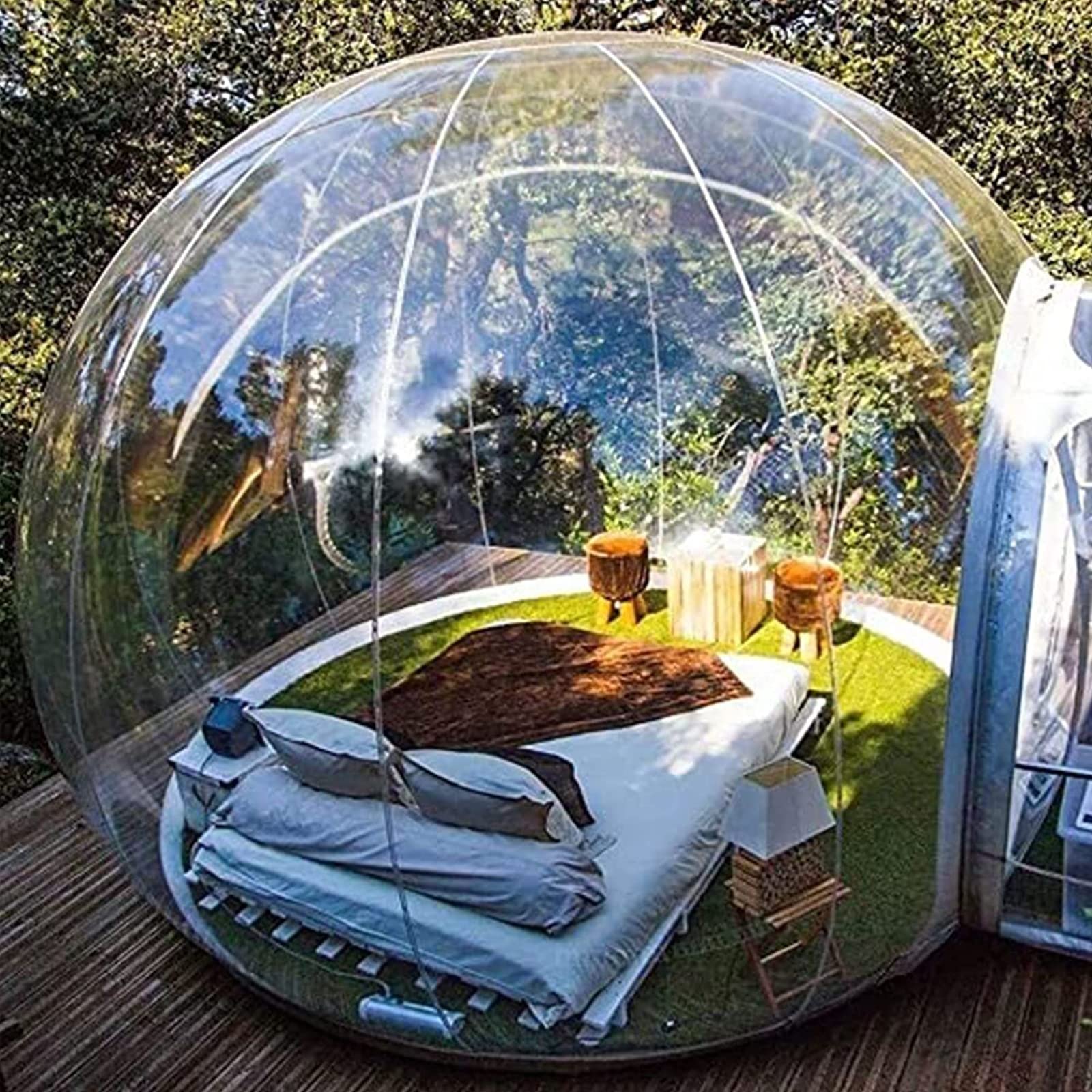 Casa de burbujas inflable, tienda de campaña transparente para dos personas, impermeable y adecuada para todas las estaciones