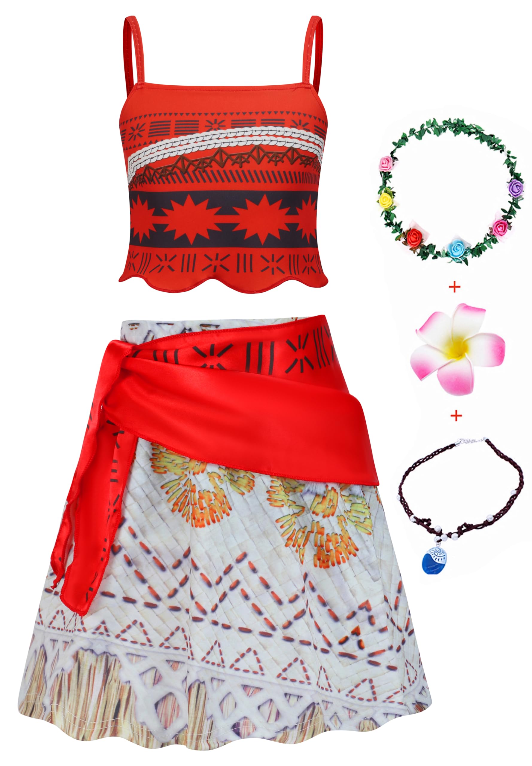 AOVCLKID Girls Adventure Costumes Skirt Set Princess Birthday Party Dress Halloween Cosplay Outfits with Accessories