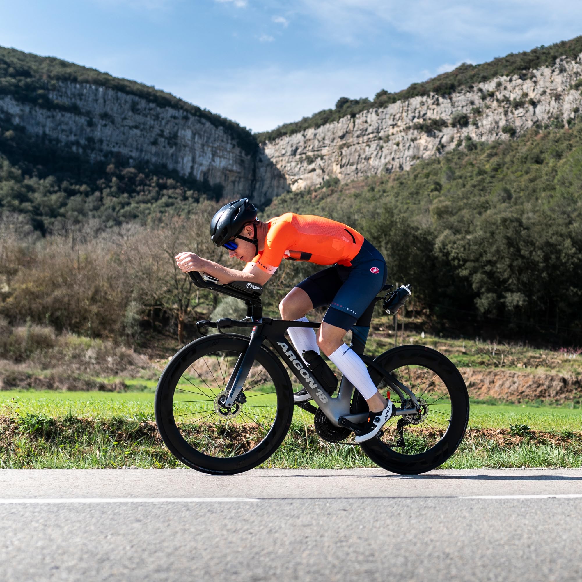 CASTELLI Mangas para piernas rápidas, mangas aerodinámicas para pantorrilla de ciclismo con compresión para ciclismo de carretera, carreras y ciclocross