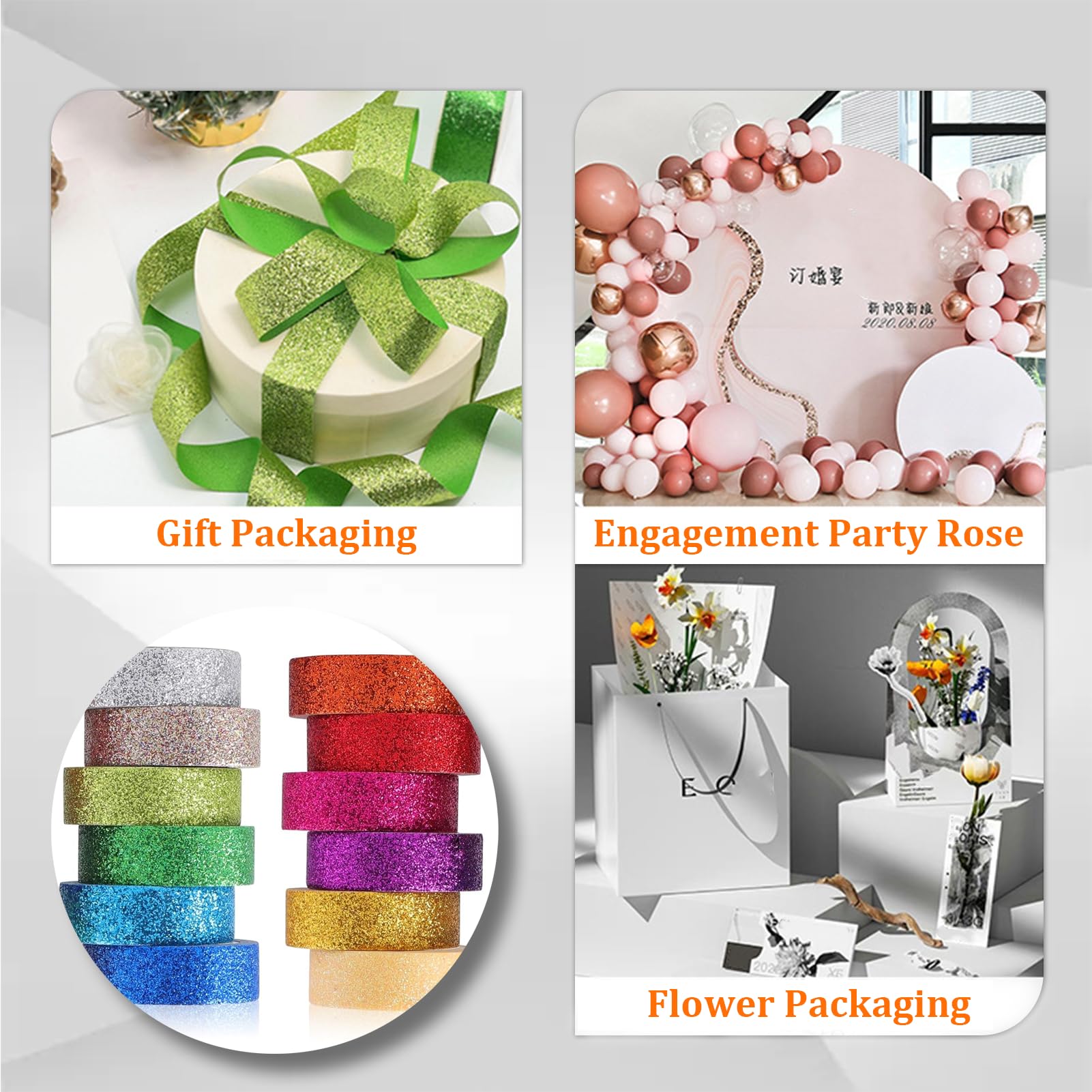 Set di 12 rotoli decorato regalo di natale washi foil tape Santa Christmas prese