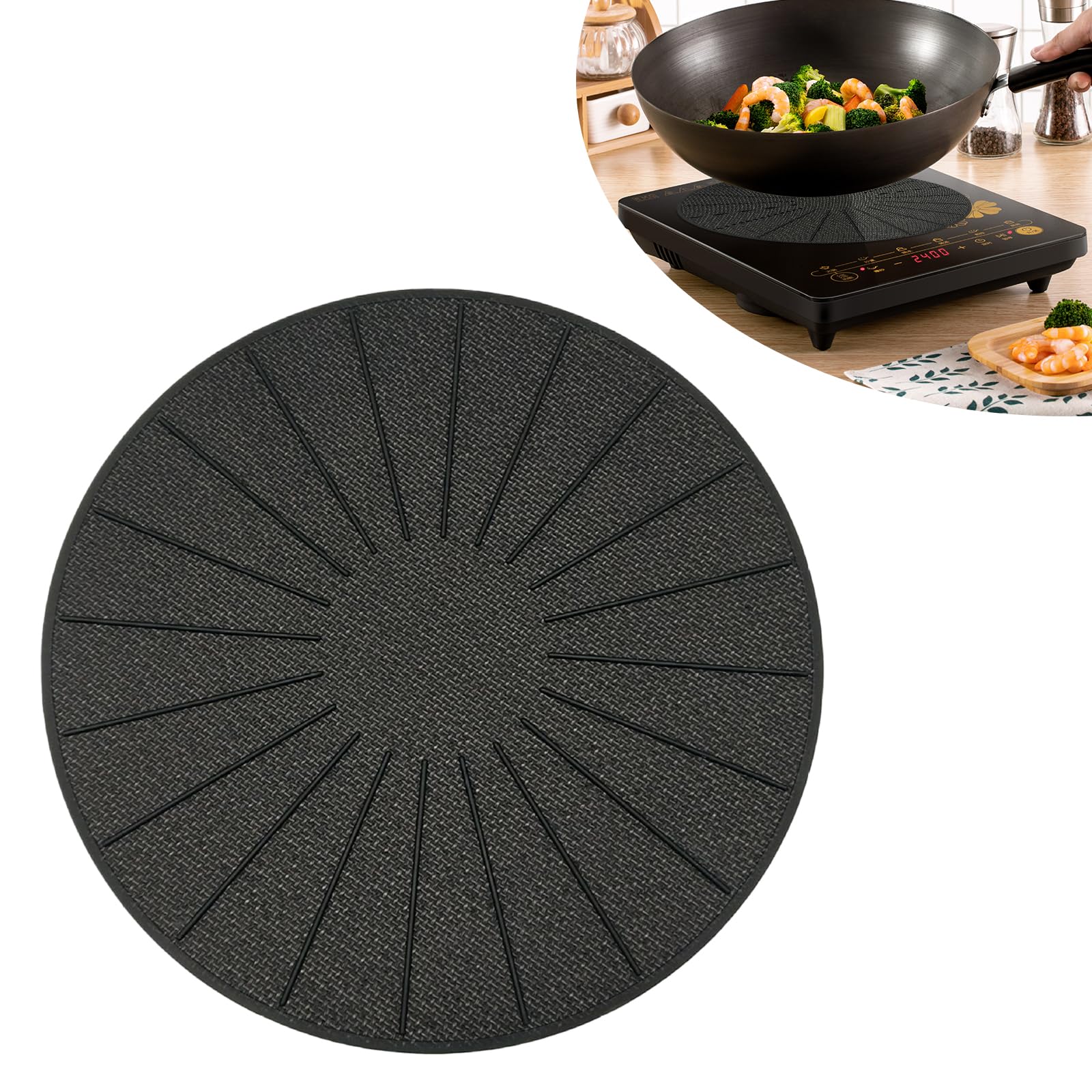 Alfombrilla Protectora para Cocina de Inducción, 28cm Protector Vitroceramica Induccion Protector Placa Induccion Anti-Rasguños Antideslizantes Resistente al Calor para Placa de Inducción