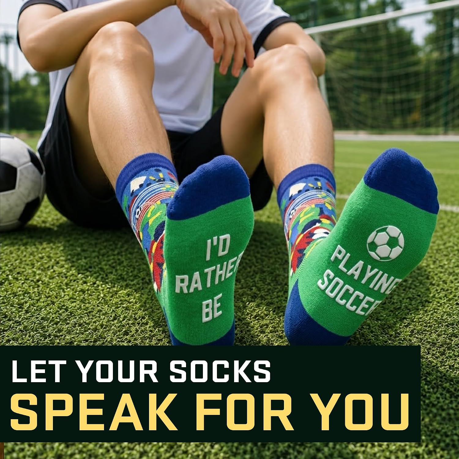 Kids Soccer Socks - Soccer Gifts for Boys 8-12 - Silly Socks for Kids, Men