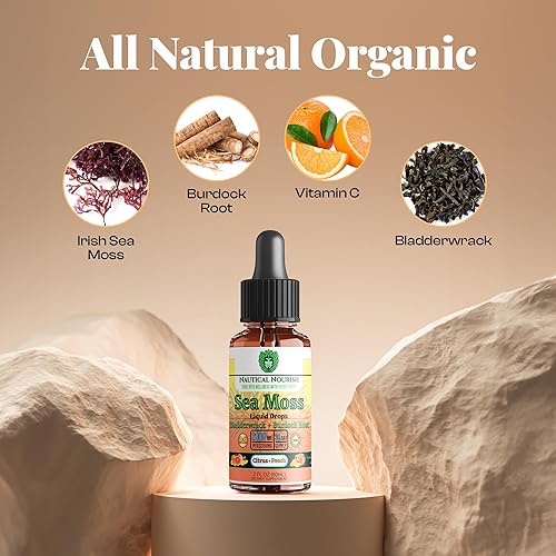 Miniatura 5 de Nautical Nourish - Extracto de gotas líquidas de musgo marino irlandés orgánico con vejiga, raíz de bardana y vitamina C para soporte digestivo,
