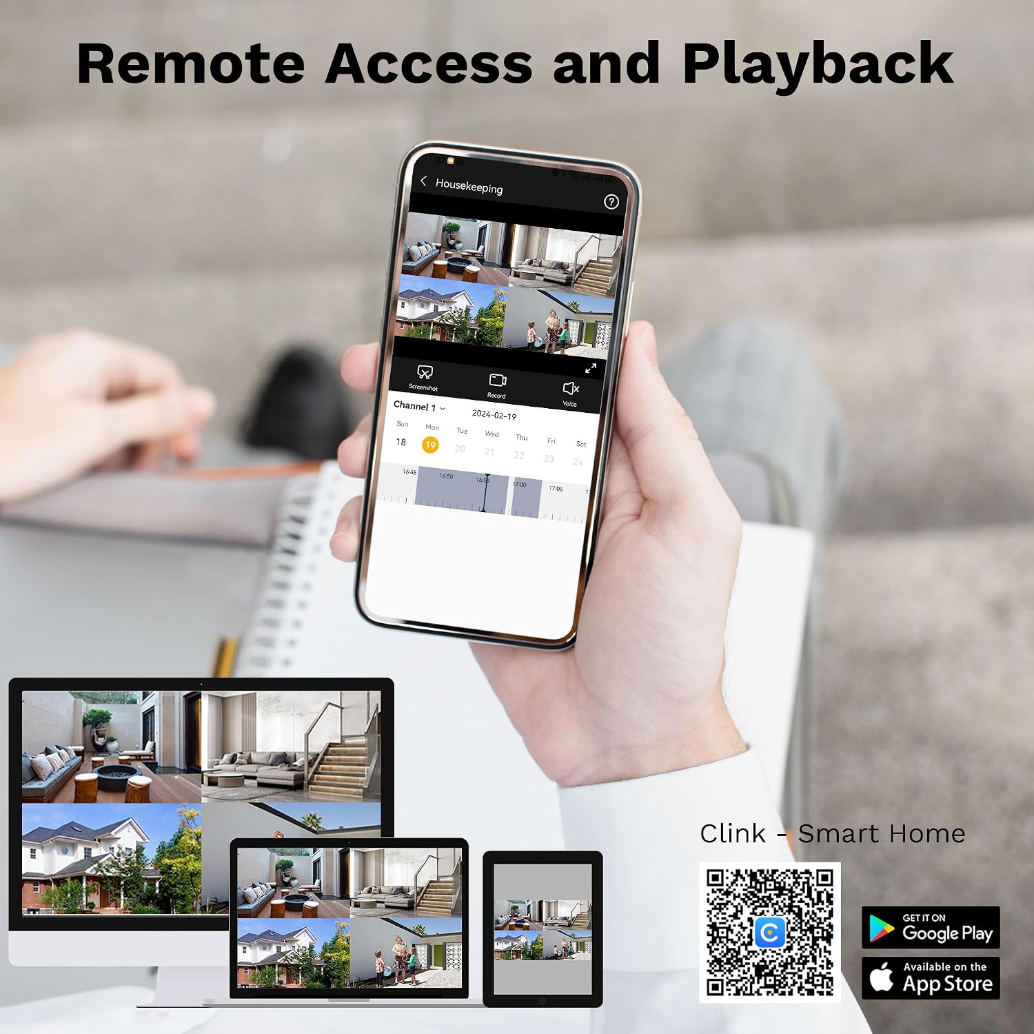 Remote access and playback on mobile devices and computers