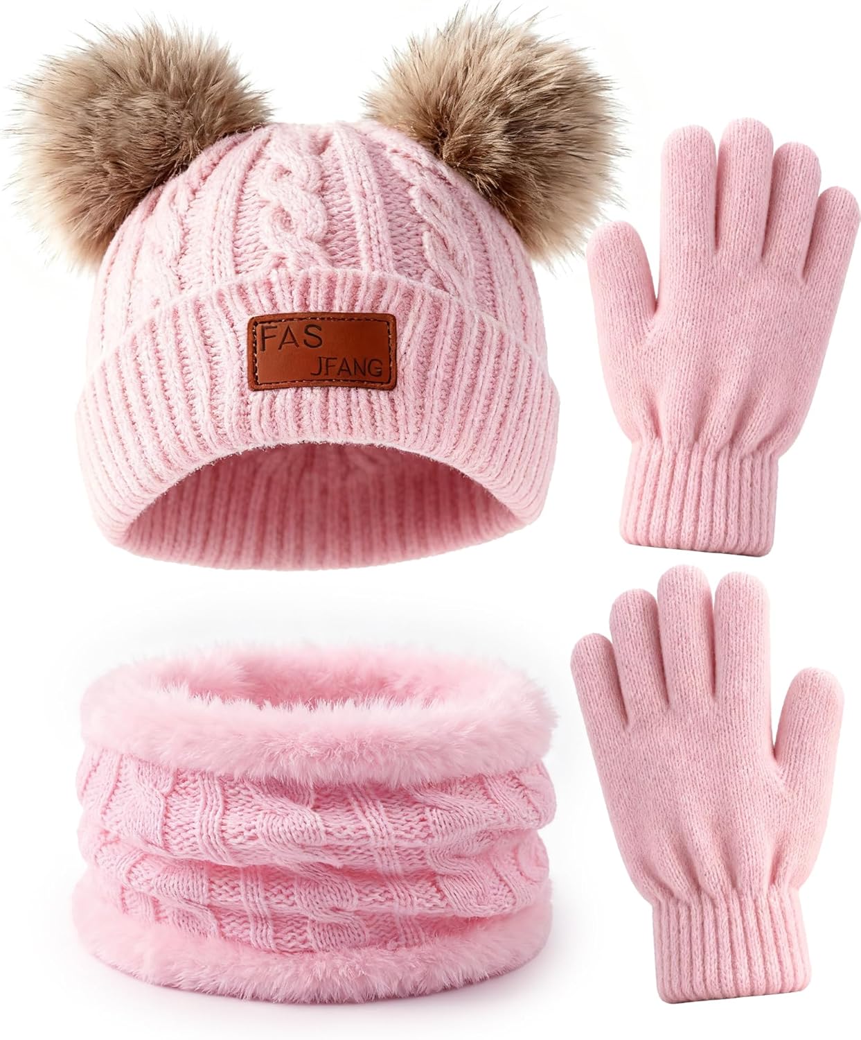 Winter Beanie Knit Hat Scarf Gloves Set for Kids Winter Warmth Hat Boys Girls Party Hat New Year's Gifts - Image 2