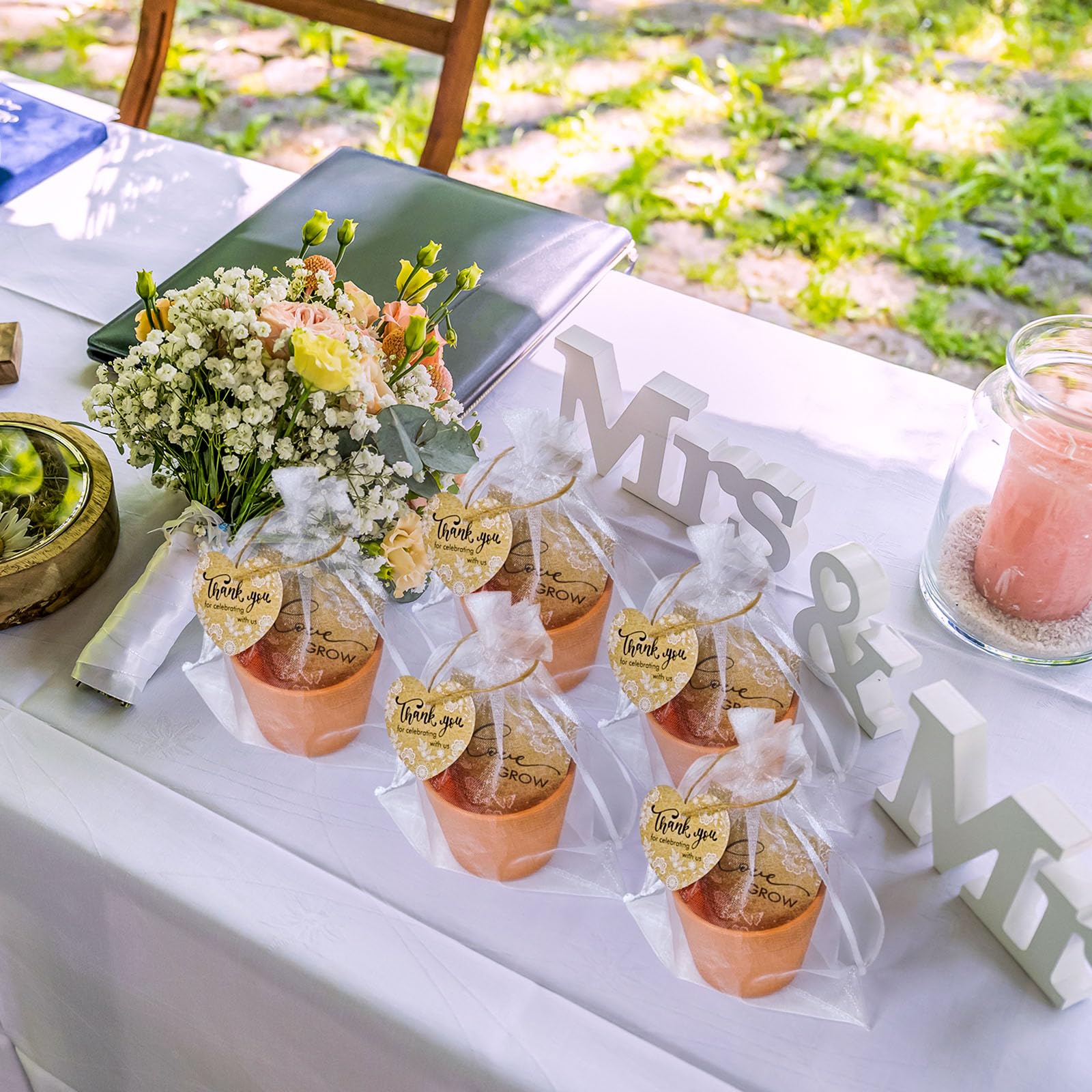 Cinrobiye 50 Sets Hochzeitsgeschenke für Gäste, rustikales Hochzeitsgeschenk-Set (Samen nicht im Lieferumfang enthalten), für Boho-Brautparty, Gartenhochzeit, Gastgeschenke und Gastgeschenke