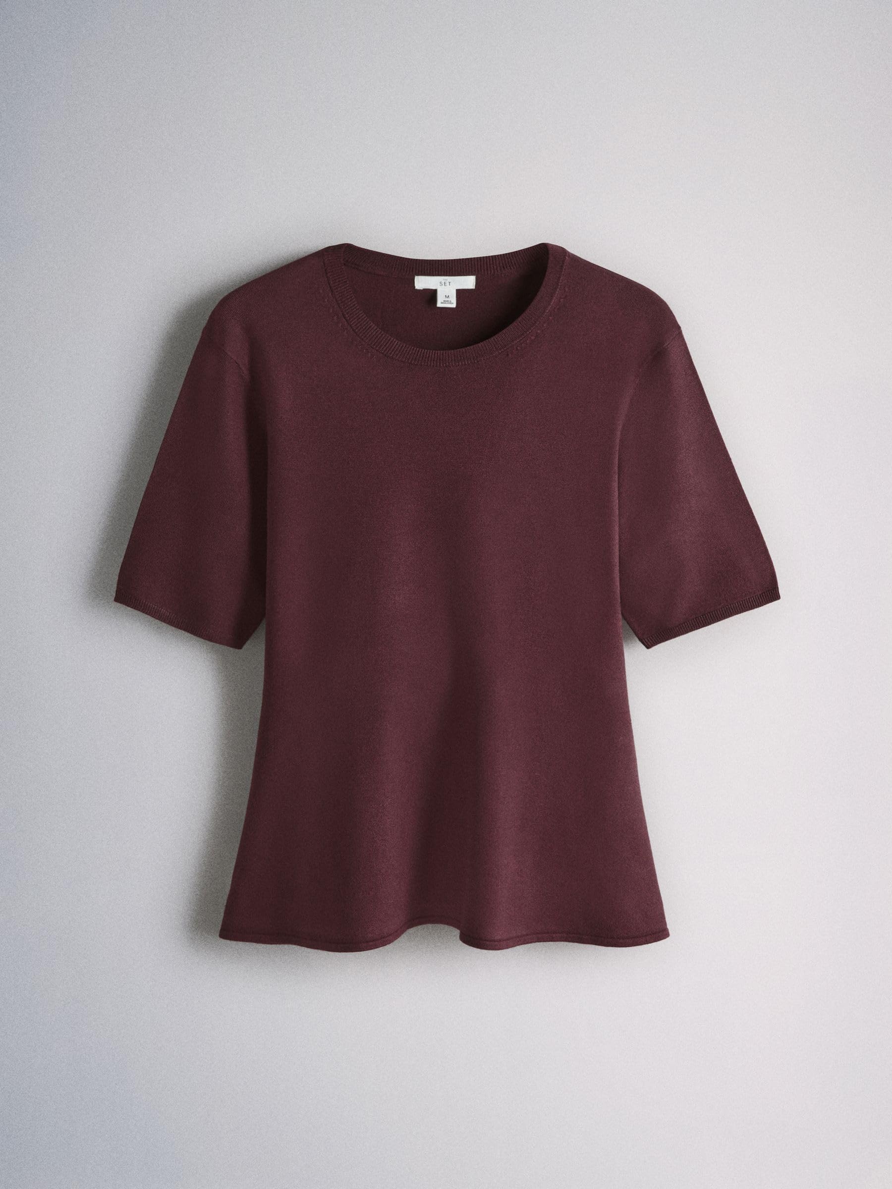THE SET Femme T-Shirt à Basque en Maille Fine, Lot de 3 | Coupe standard