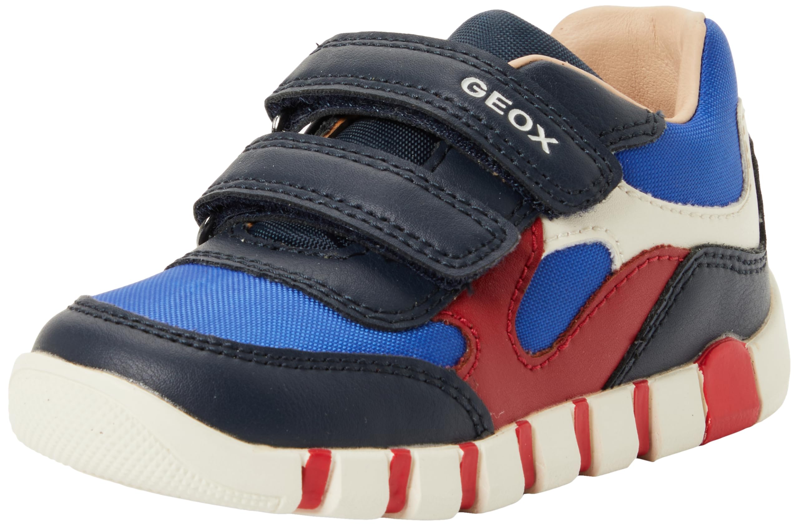Geox Baby B IUPIDOO BOY First Walker Shoe, Navy/RED, 3 UK Child