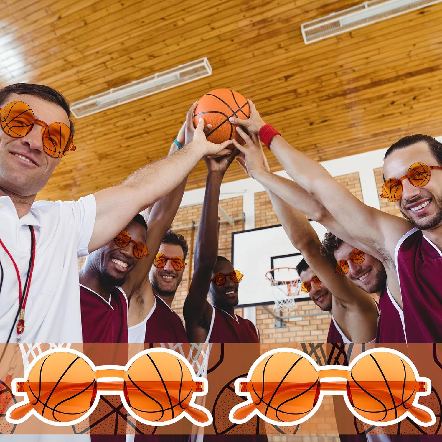 12 Pcs Basketball Glasses Basketball Senior Night Party Favors 2026 Sport Team Gifts Round Eyeglasses Goodie Bag Stuffer for Fans Coach Cheer Player Women Men Birthday - Image 6