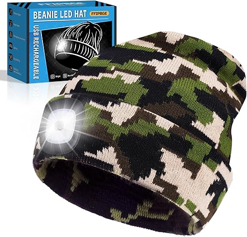 Relleno de calcetines navideños para hombres y adultos, gorros con luz, linterna LED recargable por USB, regalos de cumpleaños para hombres, mujeres