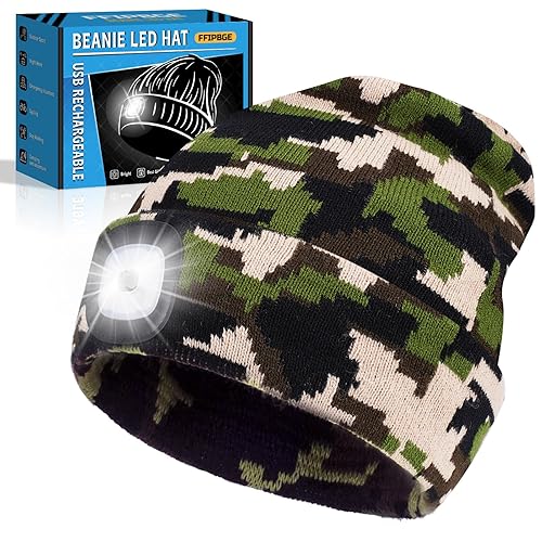 Christmas Stocking Stuffers for Men Adults, Beanie Hats with Light,
