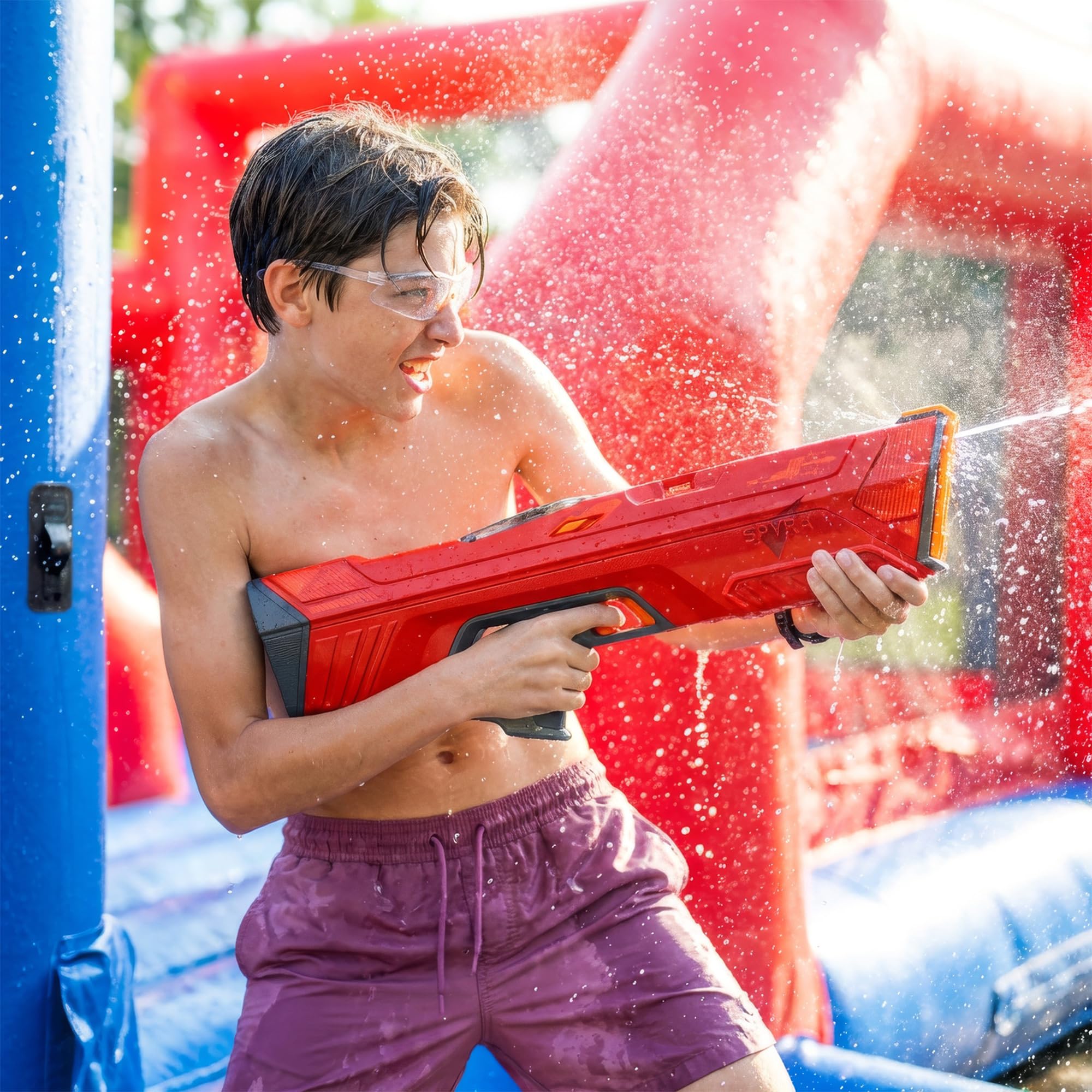 Spyra Electric Water Gun with Single Shot Technology, Premium Water Blaster with Automatic Recharge, TFT Display, 5 Blast Modes and 3 Game Modes, Long Range, Outdoor Water Toy