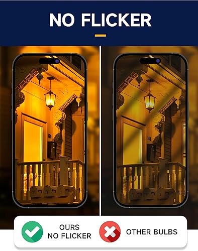 Miniatura 5 de UNILAMP Bombillas amarillas para candelabros, bombilla de vela E12, luces de 6 W para exteriores, equivalente a 60 W, no regulable, paquete de 3