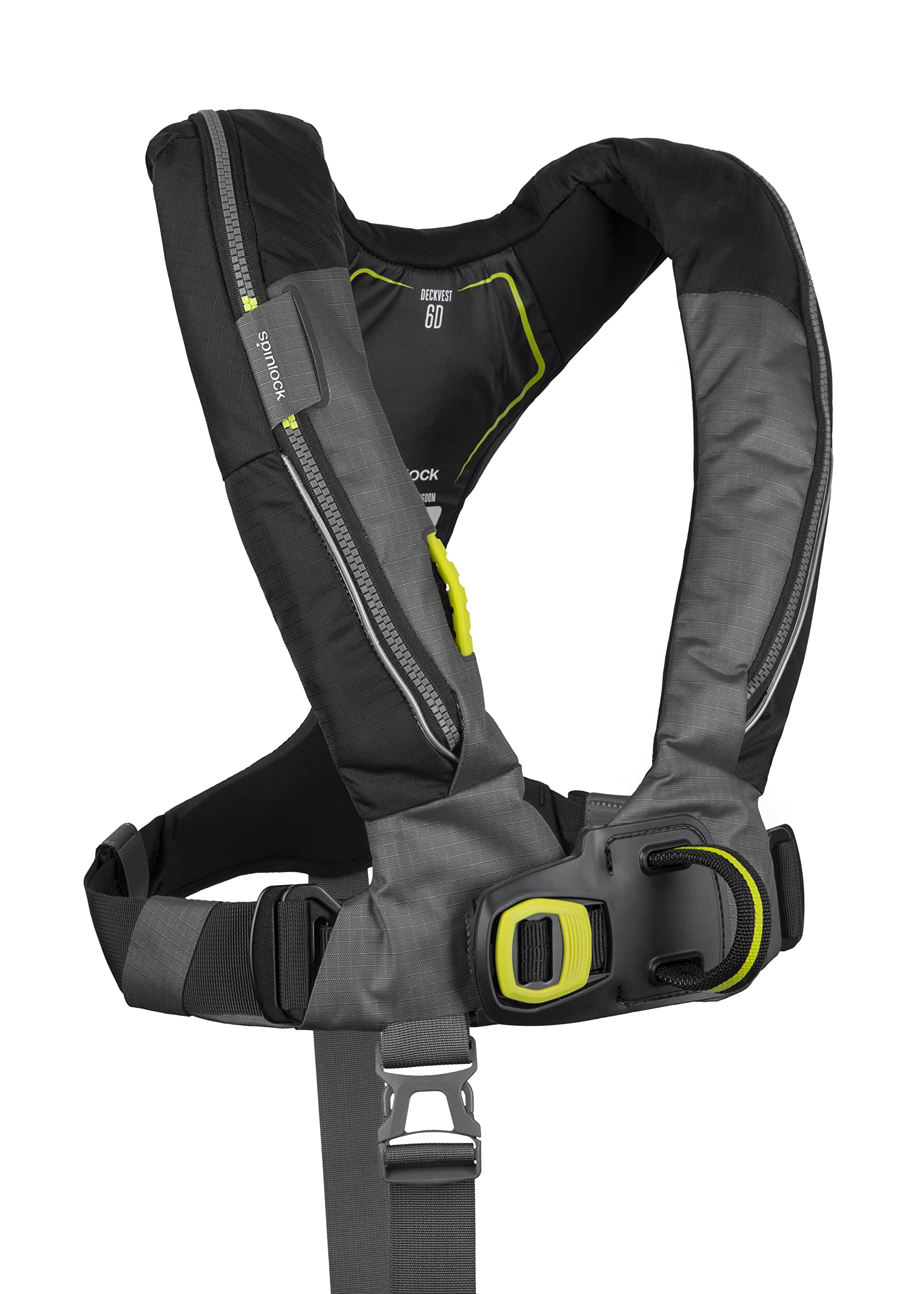 Deckvest Spinlock, automatische Rettungsweste, 6D, mit Harness, schwarz-anthrazit