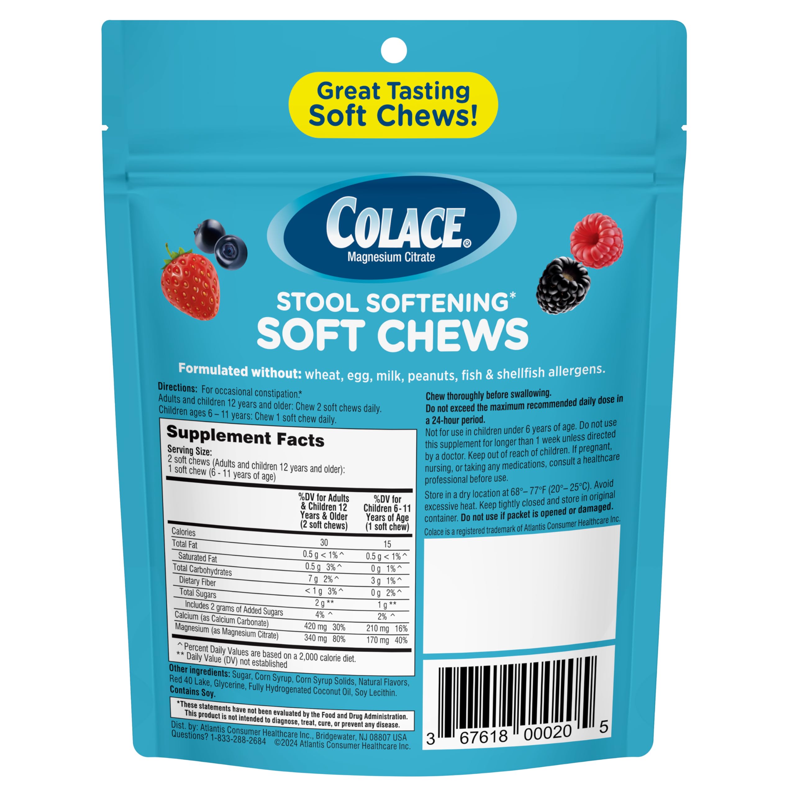 Colace Stool Softener Soft Chews, Mixed Berry, 42 Count — Amazon image 2