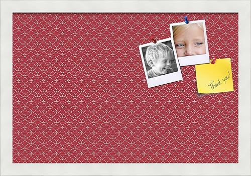 Miniatura 272 de PinPix Tablero de anuncios de corcho de 12 x 12 pulgadas. Este tablero decorativo enmarcado viene con diseño de círculos B W y un marco blanco