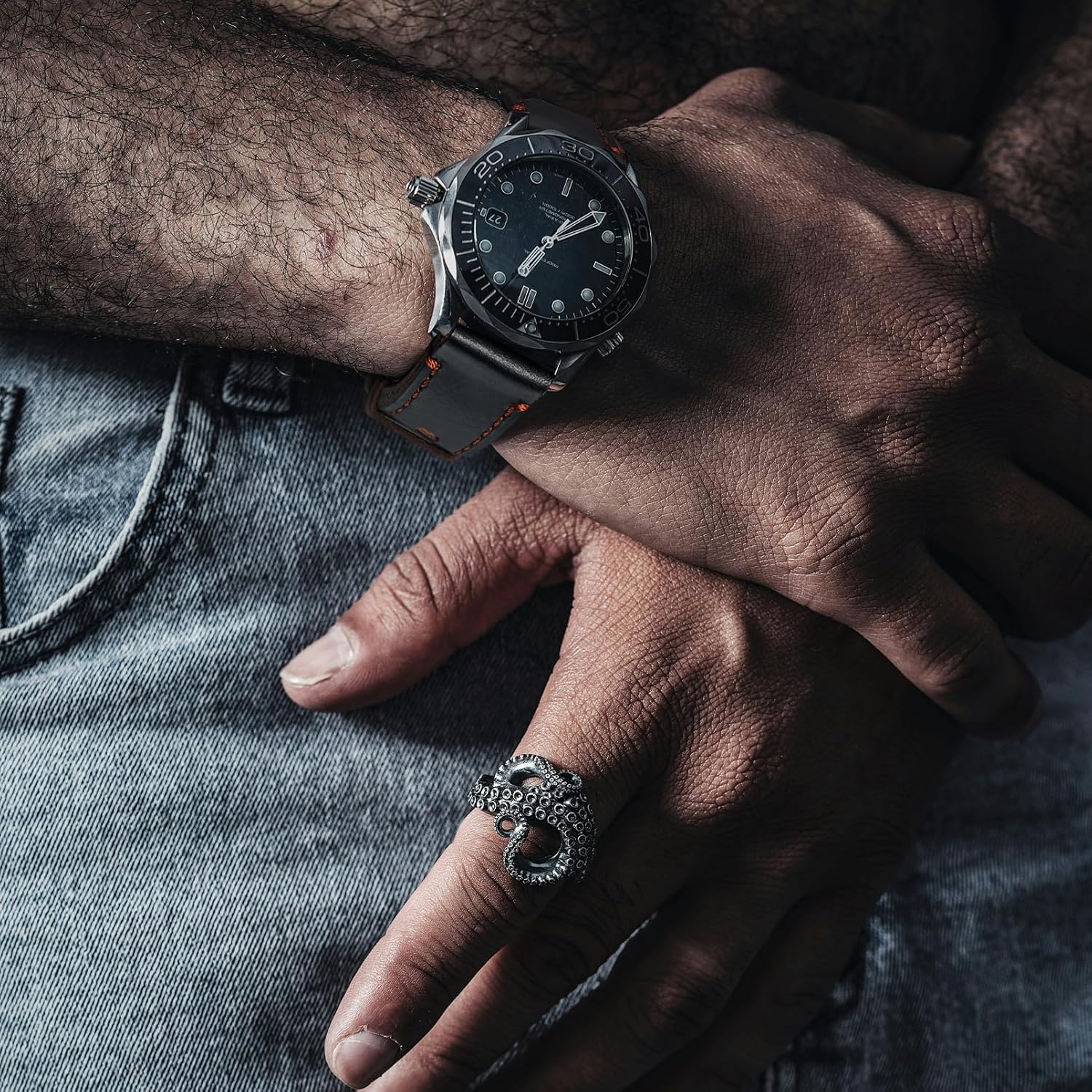 hemsut h Leather Watch Bands for Men, Horween Quick Release Leather Watch Strap Vintage Watch Replacement Wrap of 18mm, 20mm, 22mm - Image 3