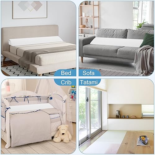 Miniatura 8 de HABUTWAY Almohada de cuña de cama tamaño Queen para cabecero, relleno de espacio de cama (0-8 pulgadas), almohada de espuma viscoelástica para