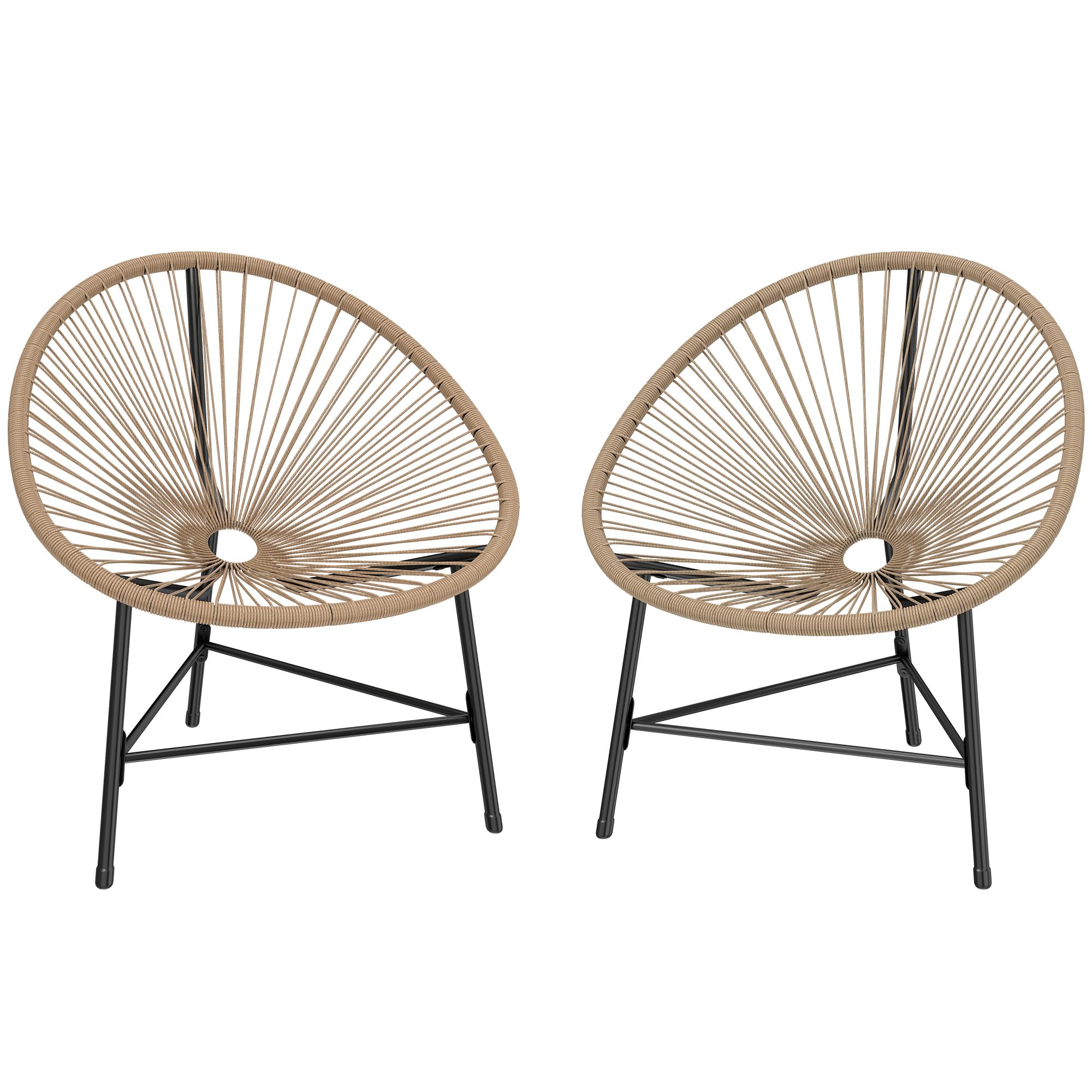 outsunny lot 2 fauteuils acapulco
