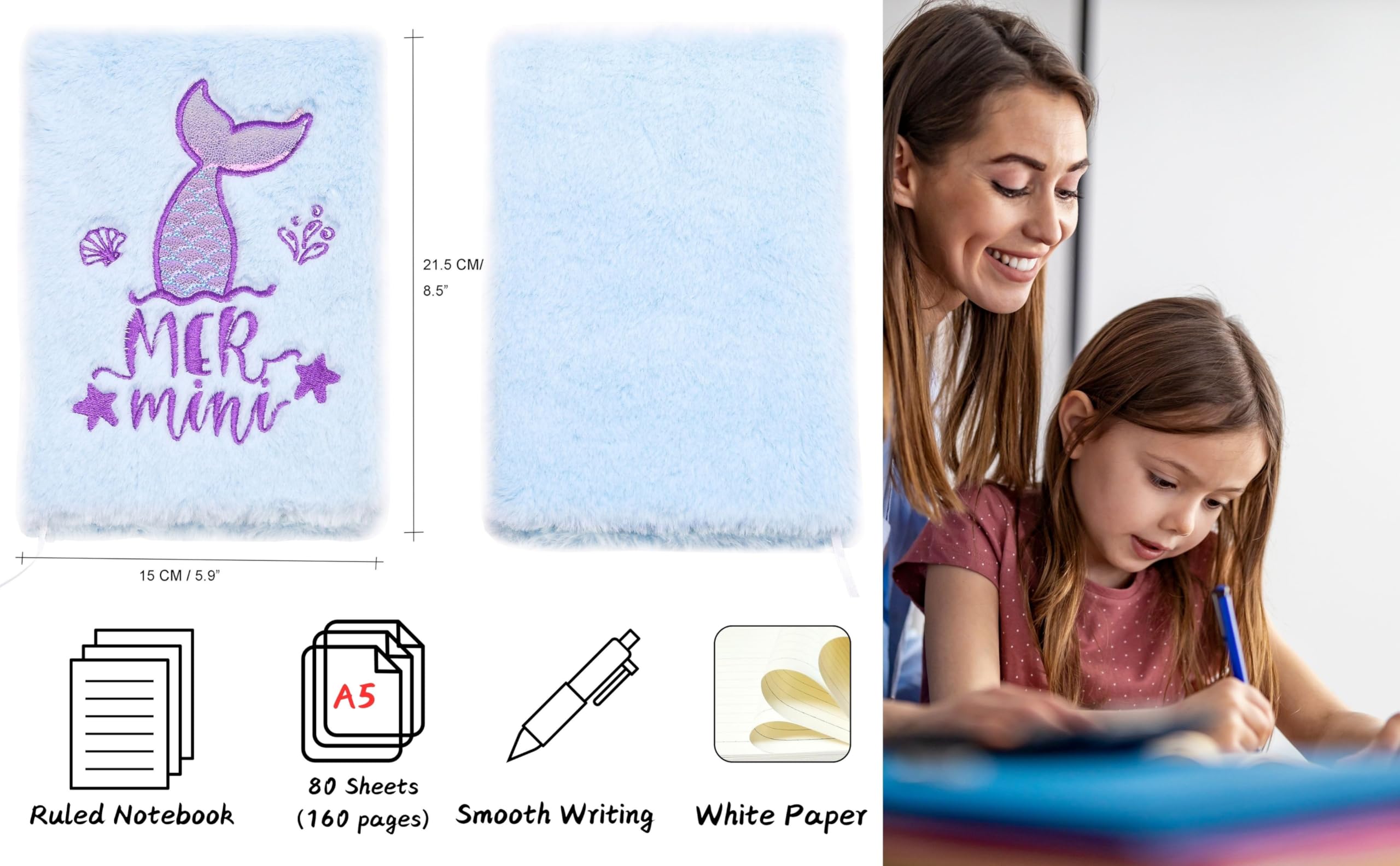 Quaderno Sirena Exerz A5 - Ologramma Rosa, 160 Pagine, Carta 80g, Regalo Per Ragazze - Foto 13