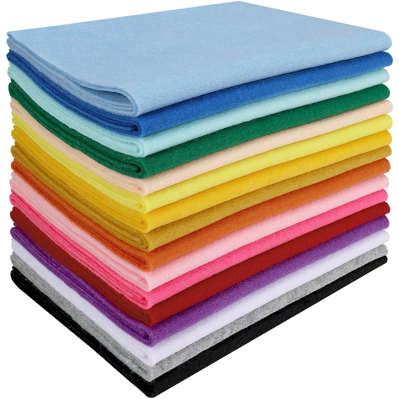 16 Pcs 8"x35" Felt Fabric Sheets, Assorted Colors Soft Felt Sheets for Crafts DIY (Classic Series)