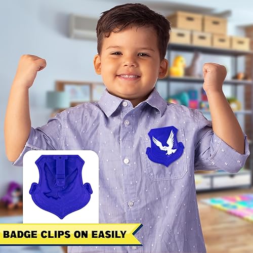 Miniatura 4 de ArtCreativity Juguete de megáfono de policía para niños, megáfono de juguete con placa de policía, modo sirena con luces intermitentes, juguetes de