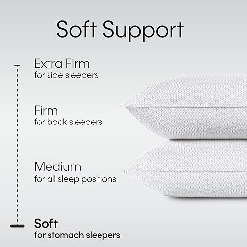 Miniatura 5 de Calvin Klein Juego de 2 almohadas de cama tamaño estándarqueen de 20 x 28 pulgadas con estampado geométrico para dormir, color blanco, 2 unidades