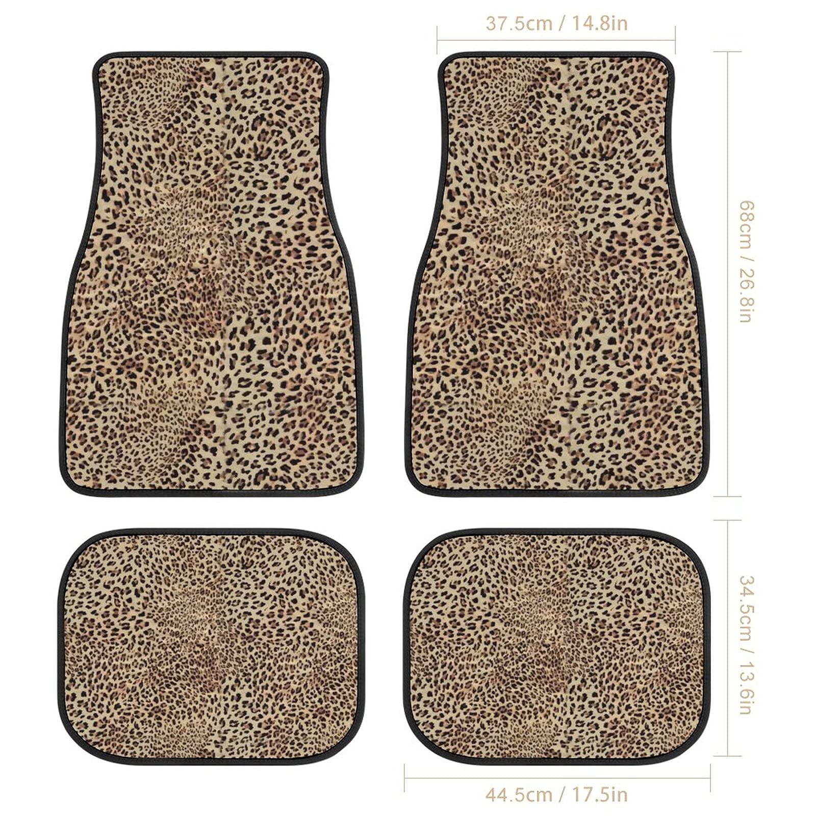Amazon | カーマット 4枚組 車用 フロアマット 動物柄 ヒョウ柄