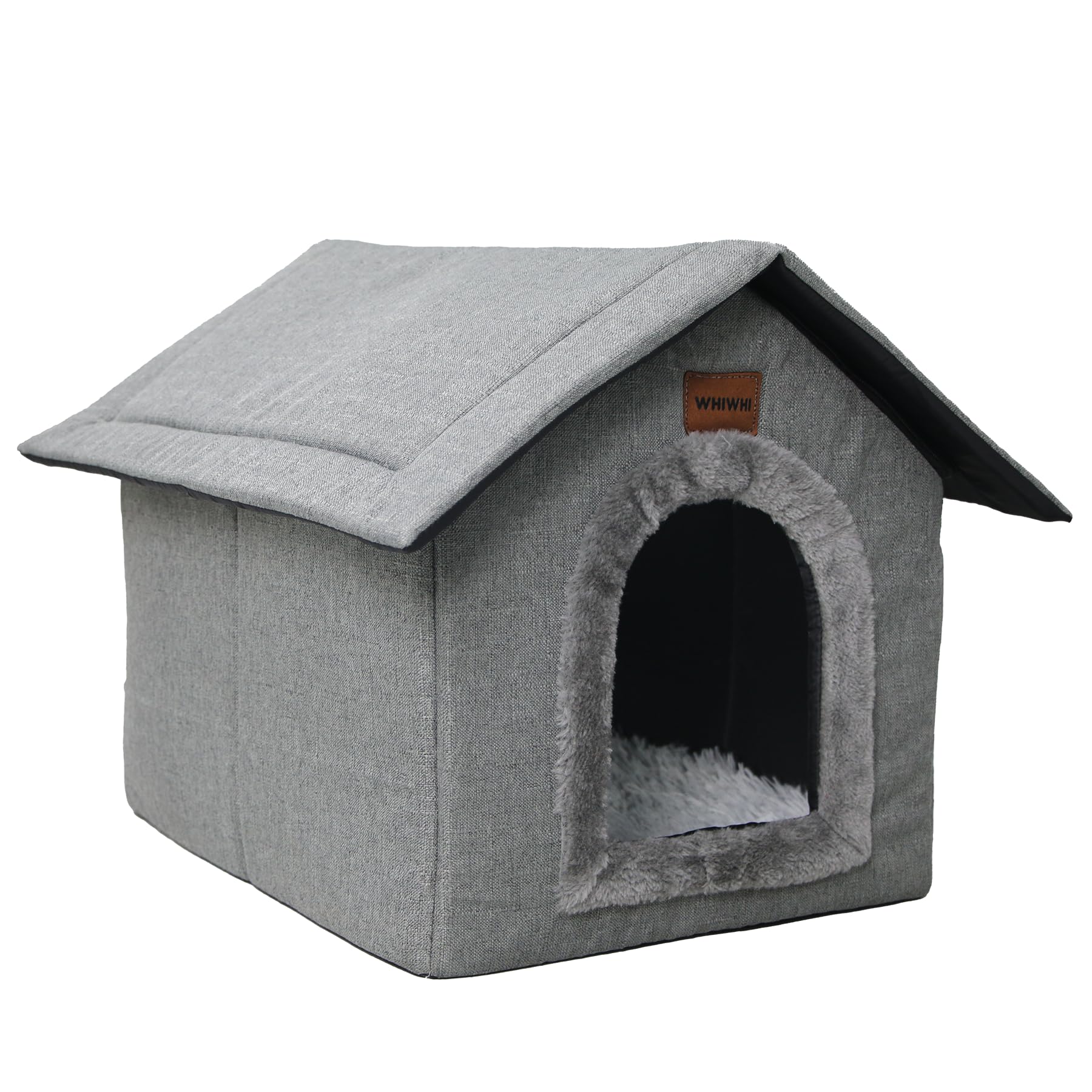 Hundehütte Hundehöhle mit Abnehmbarem Plüschkissen Katzenhöhle Haustierhaus Warmes Und Gemütliches Hundehaus Katzenhaus 35x30x35cm