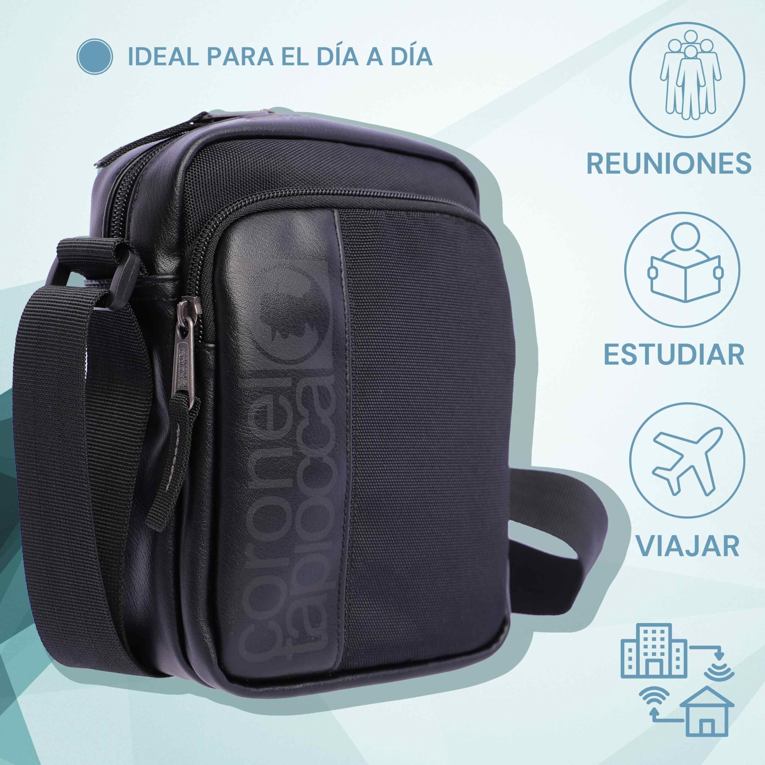 Coronel Tapioca – Bandolera para hombre estilo casual | Bolso hombre bandolera compacto con múltiples compartimentos | Ideal para uso diario, viajes o trabajo