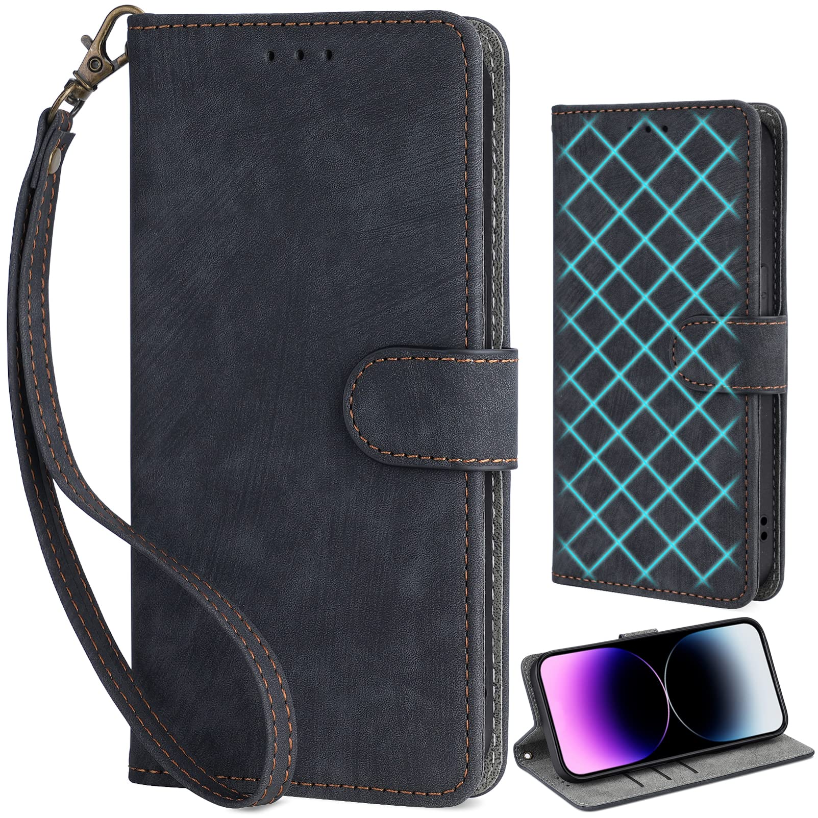 BAILI RFID Blocco Cover per ZTE Blade V40 Vita, Cavalletto, [RFID] Custodia per ZTE Blade V40 Vita-02