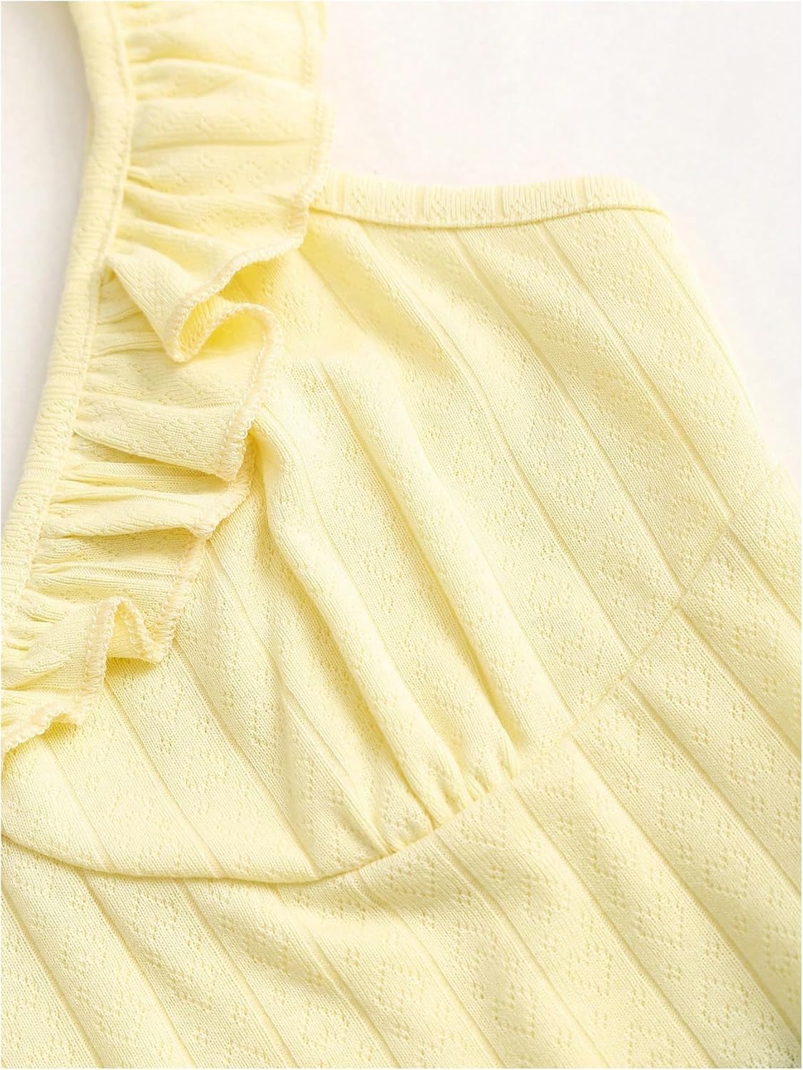 SOLY HUX Women's Ruffle Trim Cami Crop Tops Slim Fitted Going Out Summer Camisole Top - Image 4