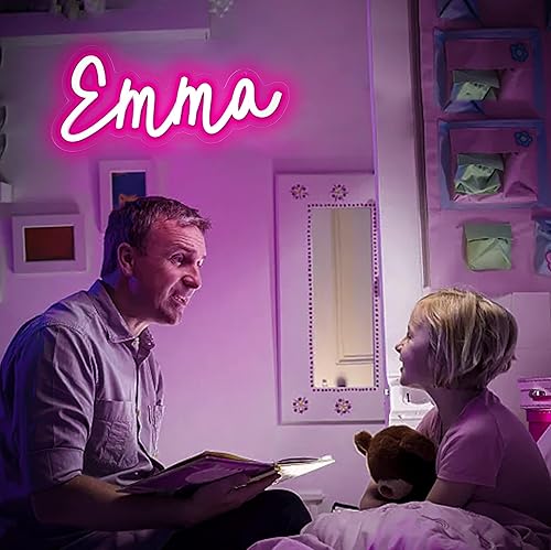 Miniatura 7 de ATTNEON Letrero de neón Emma para decoración de pared, luz LED con nombre para dormitorio de niños, decoración de fiesta de cumpleaños, tamaño 11.8