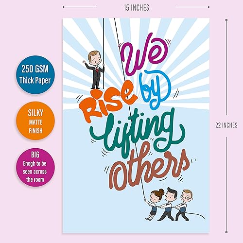 Miniatura 2 de easykart labels Póster motivacional para el aula, juego de 6 pósteres artísticos de pared con mentalidad de crecimiento, carteles inspiradores para