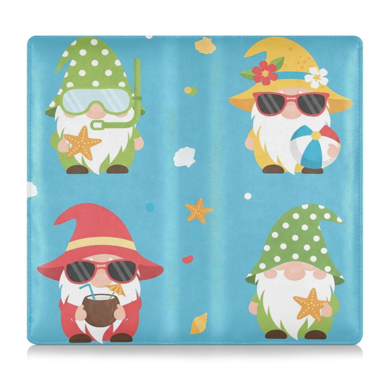 BURSTDDY Summer Gnome Leather Car Registration and Insurance Holder,Registration and Insurance Card Holder Glove Box Car Organizer Car Document Holder for Cards, Driver License