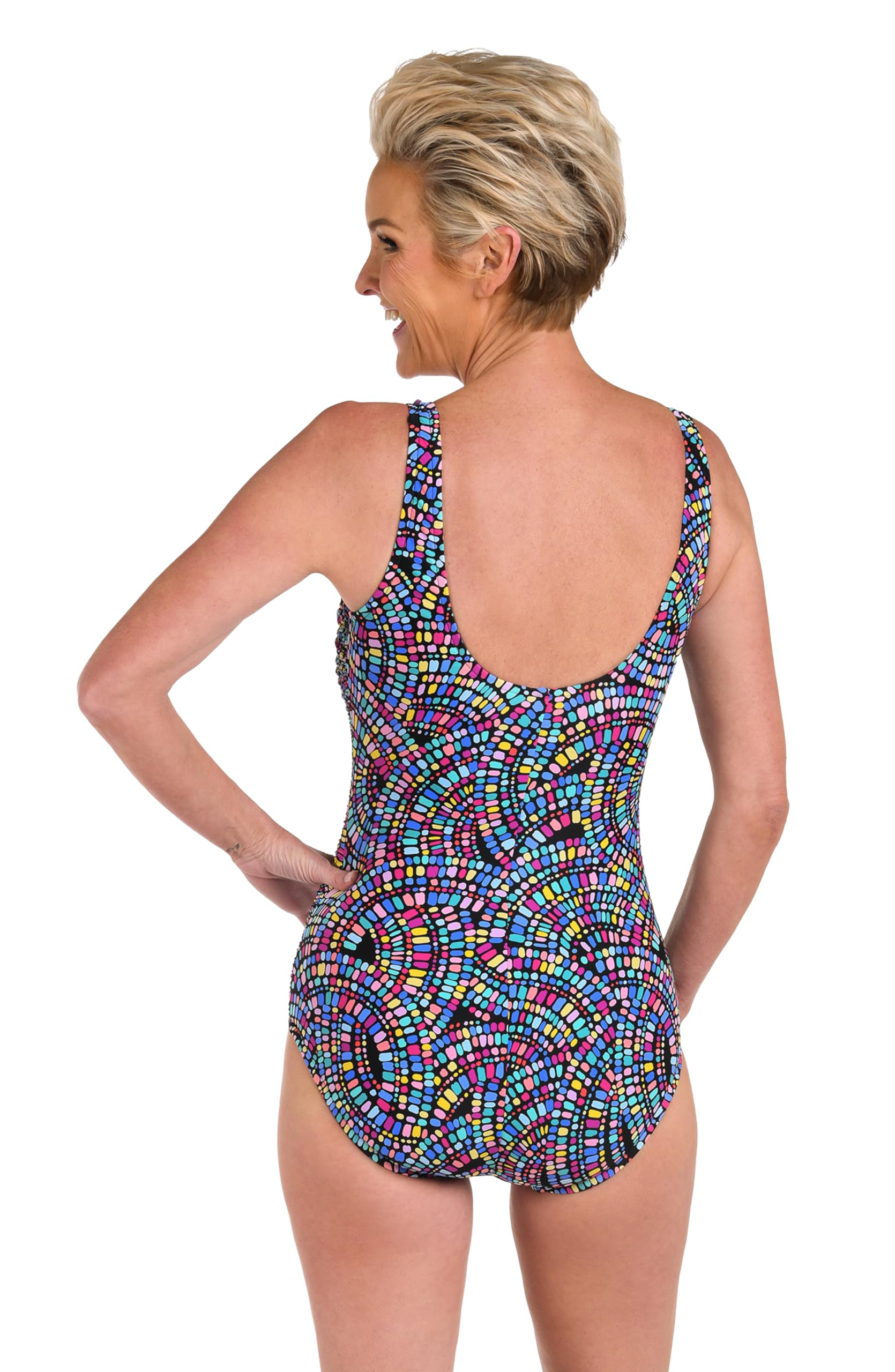 Maxine of Hollywood Damen Side Shirred Girl Leg One Piece Swimsuit Badeanzug